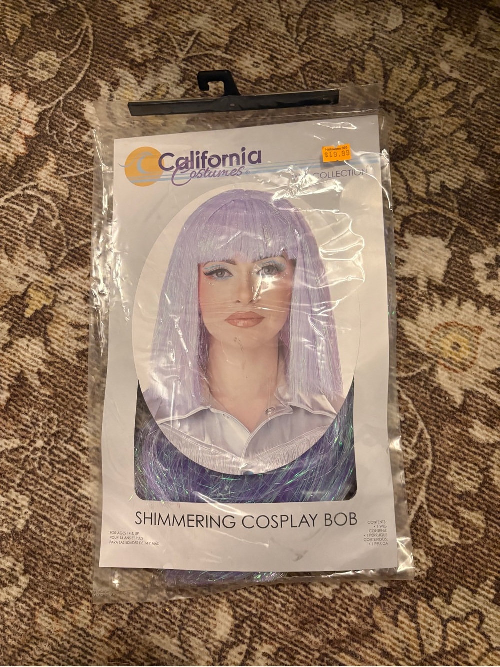 California Costumes Lavender Shimmer Bob Wig